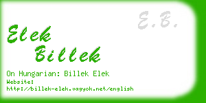 elek billek business card